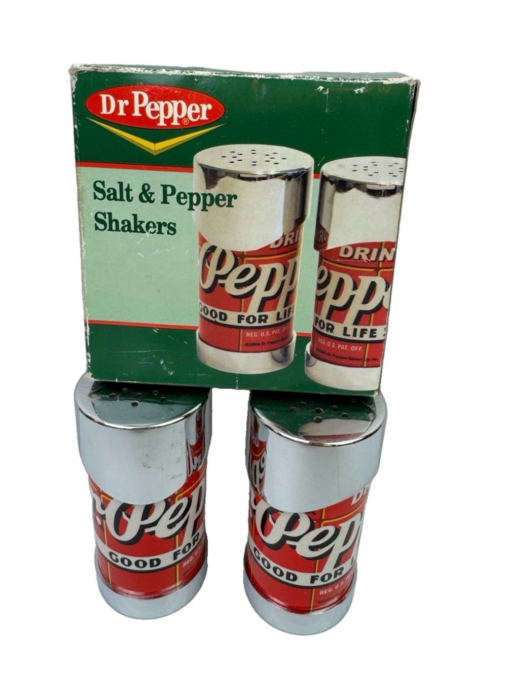 Dr Pepper Salt And Pepper Shakers Good For Life Retro Reproduction 1430 
Retro